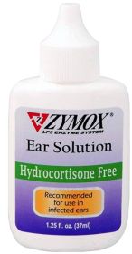 Zymox Enzymatic Ear Solution Hydrocortisone Free for Dogs and Cats (Size: 1.25oz)