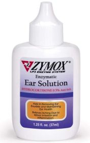 Zymox Enzymatic Ear Solution with Hydrocortisone for Dog and Cat (Size: 1.25oz)