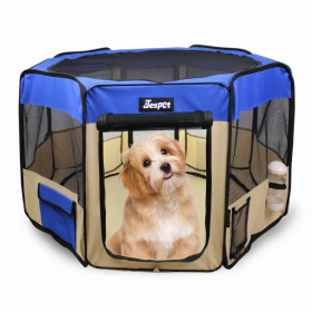 JESPET Pet Dog Playpens 36", 45" & 61" Portable Soft Dog Exercise Pen Kennel with Carry Bag for Puppy Cats Kittens Rabbits, Indoor/Outdoor Use (Color: Black, Size: 36x36x24 Inch)