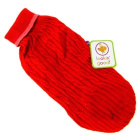 Fashion Pet Cable Knit Dog Sweater (Size: Small (10"-14" From Neck Base to Tail) Red)