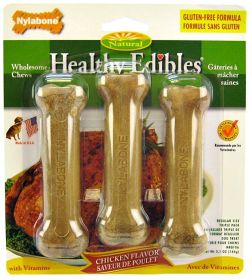 Nylabone Healthy Edibles Wholesome Dog Chews - Chicken Flavor (Size: Regular 4.5"Long  3 Pack)