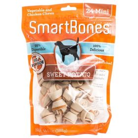 SmarBones - Sweet Potato Flavor (Size: Mini under 10lbs 24 pack)