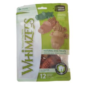 Whimzees Natural Dental Care Alligator Dog Treats (Size: Medium 12 pack 24-40lbs)