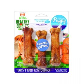 Nylabone Healthy Edibles DHA Puppy Chews - Turkey & Sweet Potato (Size: Regular - 3 Pack)