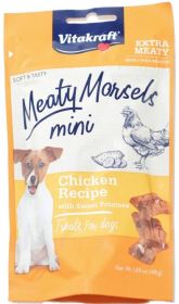 Vitakraft Meaty Morsels Mini Chicken Recipe with Sweet Potato Dog Treat (Size: 1.69oz)