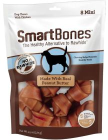SmartBones Chicken and Peanut Butter Bones Rawhide Free Dog Chew (Size: Mini 8 Count)