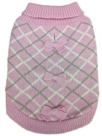 Fashion Pet Pretty in Plaid Dog Sweater (Size: X-Small Pink)