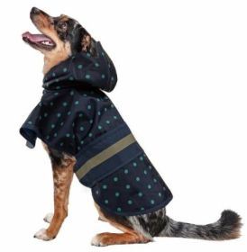 Fashion Pet Polka Dot Dog Raincoat (Size: Large Navy)