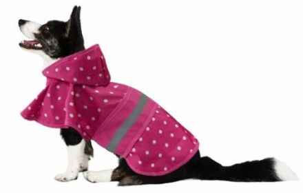 Fashion Pet Polka Dot Dog Raincoat (Size: Large Pink)