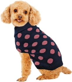 Fashion Pet Contrast Dot Dog Sweater (Size: X-Small Pink)