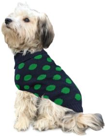 Fashion Pet Contrast Dot Dog Sweater (Size: Small Green)
