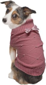 Fashion Pet Flirty Pearl Dog Sweater (Size: Medium Pink)