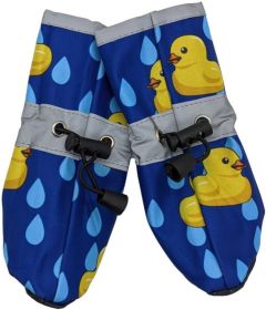 Fashion Pet Rubber Ducky Dog Rainboots (Size: Large Royal Blue)