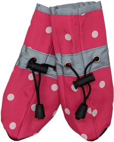 Fashion Pet Polka Dog Dog Rainboots (Size: Large Pink)