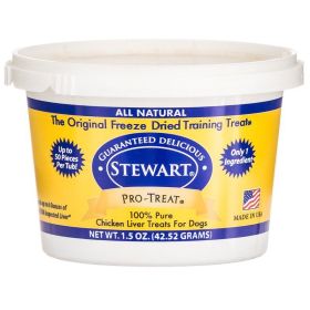 Stewart Pro-Treat 100% Freeze Dried Chicken Liver for Dogs (Size: 1.5oz)