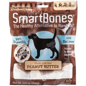 SmartBones Peanut Butter Dog Chews (Size: Medium 5" L ong 20-40lbs)