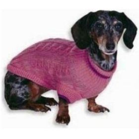 Fashion Pet Cable Knit Dog Sweater (Size: Medium (14"-19" From Neck Base to Tail) Pink)