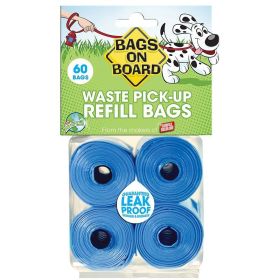 Bags on Board Waste Pick Up Refill Bags (Size: 60 bags Blue)