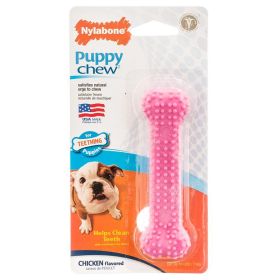 Nylabone Puppy Chew Dental Bone Chew Toy - Pink (Size: 3.75" Chew - (For Puppies up to 15 lbs))
