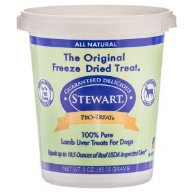Stewart Pro-Treat 100% Freeze Dried Lamb Liver for Dogs (Size: 3oz)