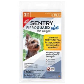 Sentry Fiproguard Plus IGR for Dogs & Puppies (Size: Small 3 Applications)