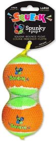 Spunky Pup Squeak Tennis Balls Dog Toy (Size: Large 2  Count)