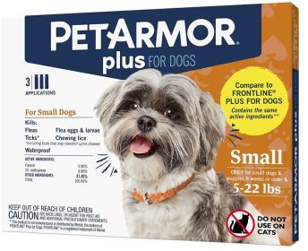 PetArmor Plus Flea and Tick Treatment (Dog Size: 5-22lbs, Size: 3  Count)