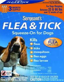 Sergeants Flea and Tick Squeeze-On (Size: 33-66lbs)