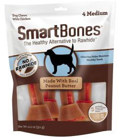 SmartBones Chicken and Peanut Butter Bones Rawhide Free Dog Chew (Size: Medium 4  Count)
