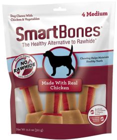 SmartBones Vegetable and ChickenBones Rawhide Free Dog Chew (Size: Medium 4  Count)
