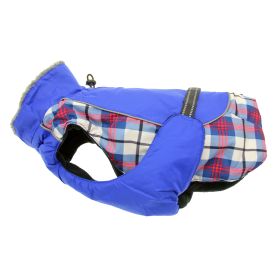 Alpine All-Weather Dog Coat -Royal Blue PLaid (Size: X-Small)