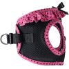 American River Dog Harness Hot Pink and Black Polka Dot Ruffle