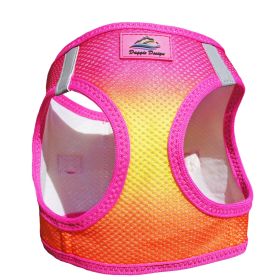 American River Dog Harness Ombre Collection - Raspberry Pink and Orange (Size: XX-Small)