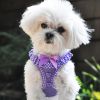 American River Dog Harness Paisley Purple Polka Dot Ruffle