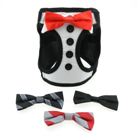 American River Harness Dog Tux with 4 Bows (Size: XX-Small)
