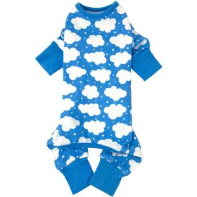CuddlePup Dog Pajamas - Fluffy Clouds - Blue (Size: Medium)