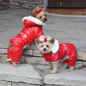 Red Ruffin It Dog Snow Suit Harness (Size: X-Small)