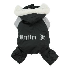 Black and Grey Ruffin It Dog Snow Suit Harness (Size: X-Small)