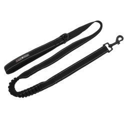 Soft Pull Traffic Dog Leash - Black (Size: One Size)