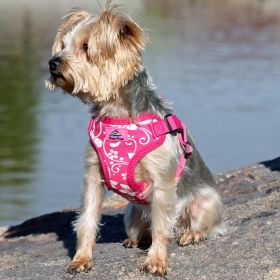 Wrap and Snap Choke Free Dog Harness - Pink Hibiscus (Size: X-Small)