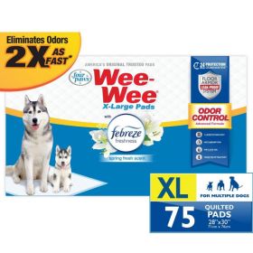 Four Paws Wee Wee Odor Control Pads with Febreze Freshness (Size: X-Large75  Count)