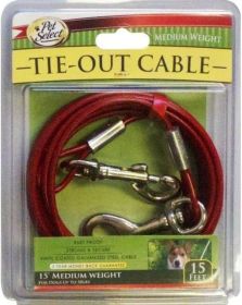 Four Paws Walk-About Tie-Out Cable (Size: 15' Long Dogs up to 50lbs Medium Weight)