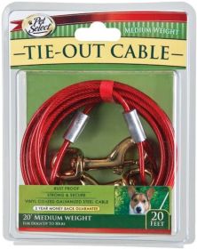 Four Paws Walk-About Tie-Out Cable (Size: 20' Long Dogs up to 50lbs Medium Weight)