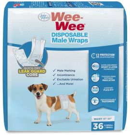 Four Paws Wee Wee Disposable Male Dog Wraps (Size: X-Small/Small)