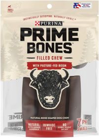 Purina Prime Bones Dog Chew Filled with Pasture-Fed Bison (Size: Small 11.2oz)