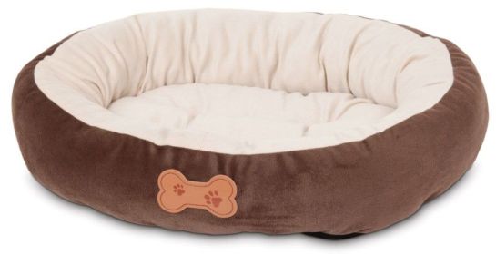 Petmate Oval Bed with Bone Applique Assorted Colors (Size: 20"L x 16"W)