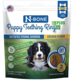 N-Bone Puppy Teething Rings Plus Chicken Flavor (Size: 3  Count)