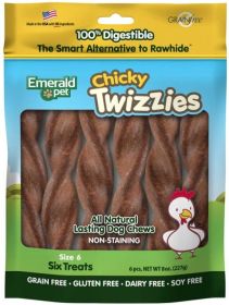 Emerald Pet Chicky Twizzies Natural Dog Chews (Size: 6 Count)