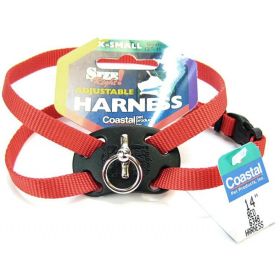 Coastal Pet Size Right Nylon Adjustable Harness (Size: X-Small - (Girth Size 10"-18") Red)