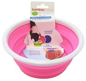Bamboo Silicone Travel Bowl - Assorted (Size: 3cup tray)